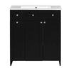 Sleek Black Vanity with Ceramic Sink & Ample Storage