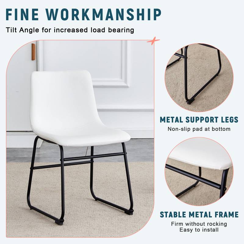 Chic White PU Leather Chair - Perfect for Modern Spaces!