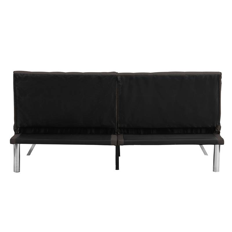Espresso Futon Sofa Bed with Stylish Wood Frame