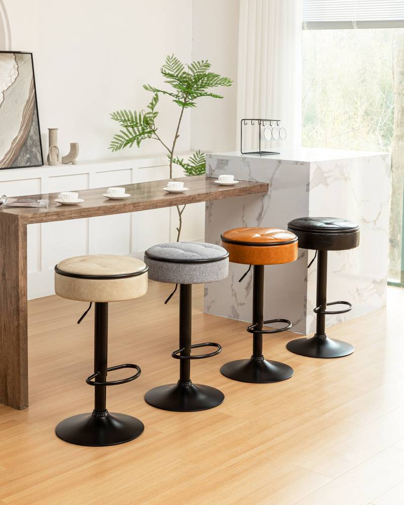 Stylish Swivel Bar Stools - Set of Two