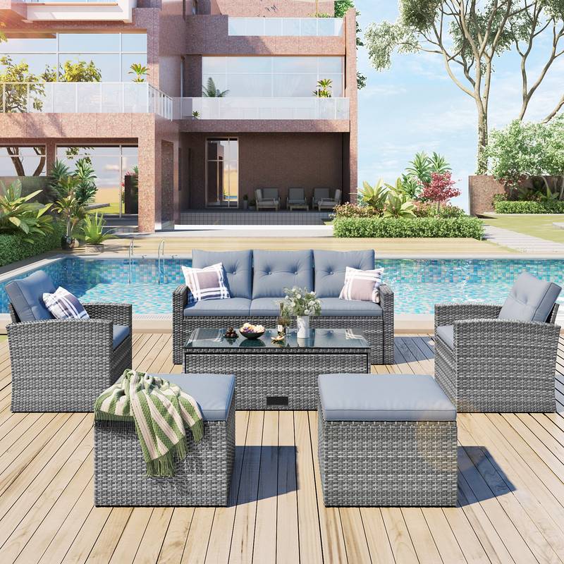 Cozy All-Weather Wicker Outdoor Lounge Set