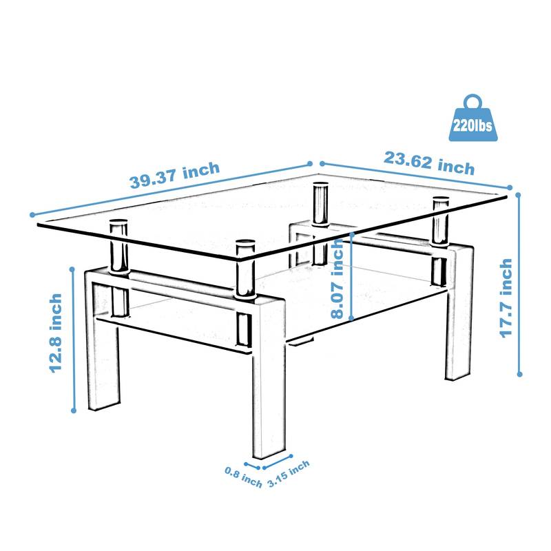 Sleek Black Glass Coffee Table for Modern Living Rooms
