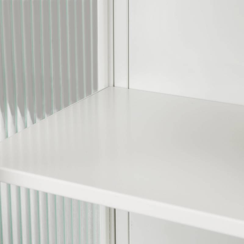 Stylish Glass Door Storage Cabinet with Towel Rack