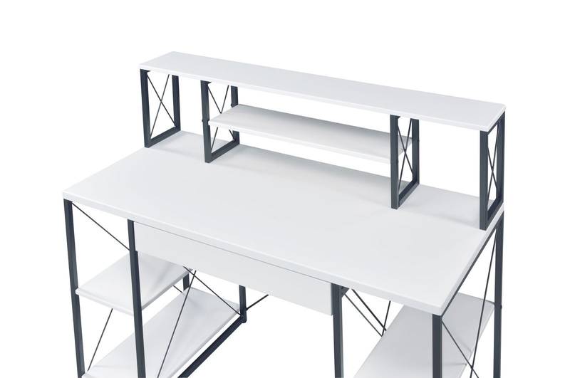 Sleek Duo Desk: Modern White & Black Design