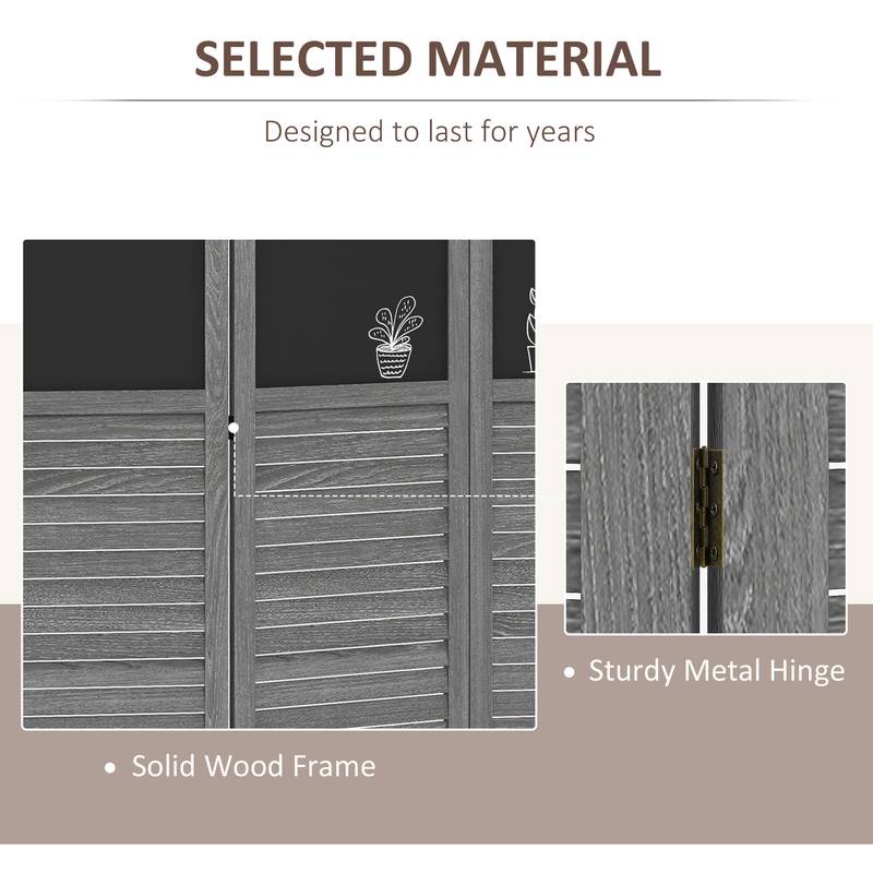 Flexible Gray Room Divider with Blackboard