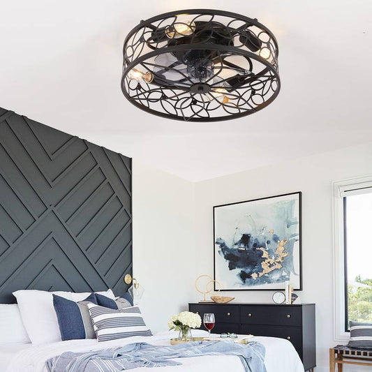 Chic Vintage Ceiling Fan Light – Remote Control & Quiet Comfort for Any Room