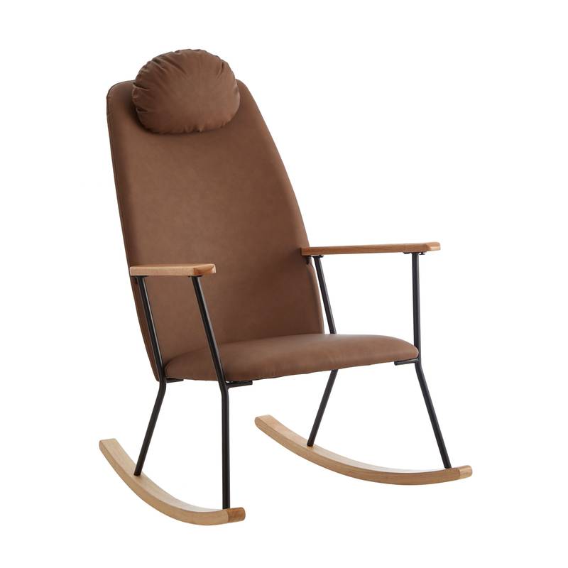 Cozy Rocking Chair with Adjustable Headrest
