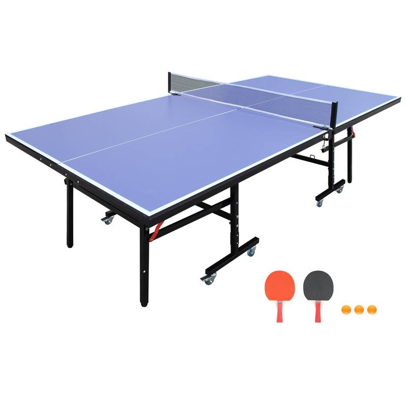 Portable Fun: Mid-Size Table Tennis Set with Net & Paddles