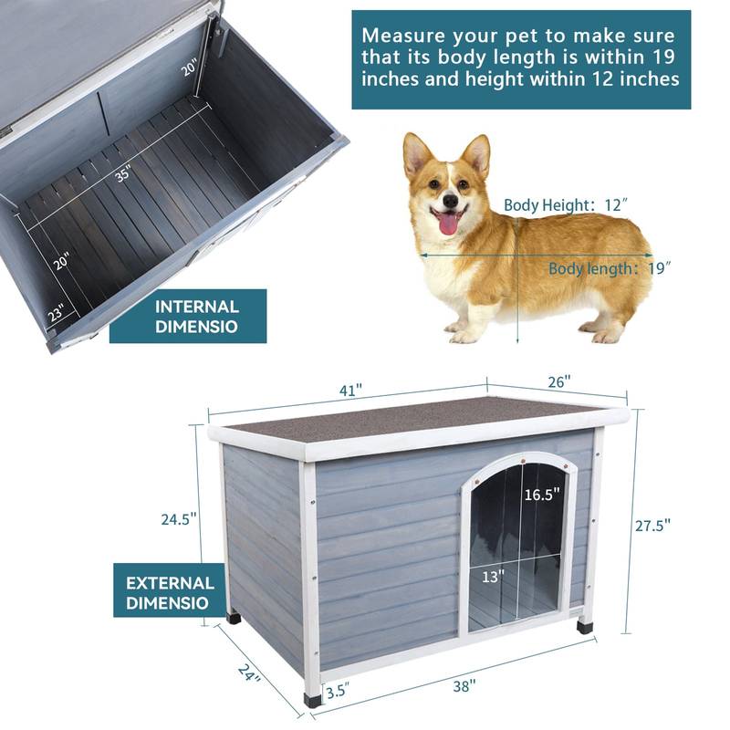 Cozy Outdoor Dog House with Waterproof Roof