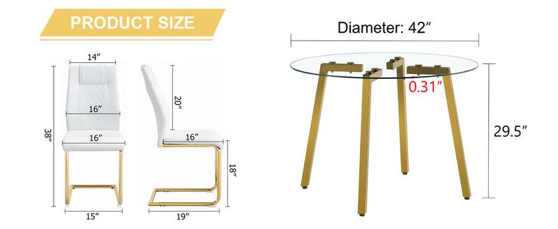Chic Glass & White Chair Dining Set