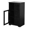 Chic Black Glass-Front Cabinet for Living & Bedroom Storage
