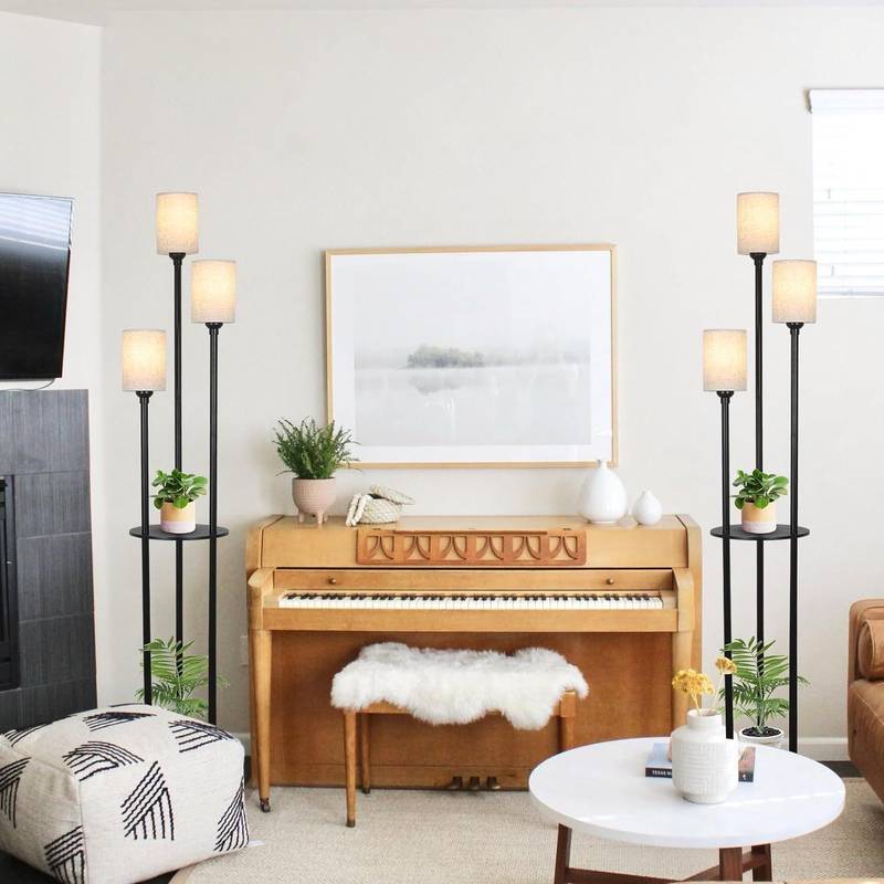 Luxe Glow Floor Lamp with Shelves