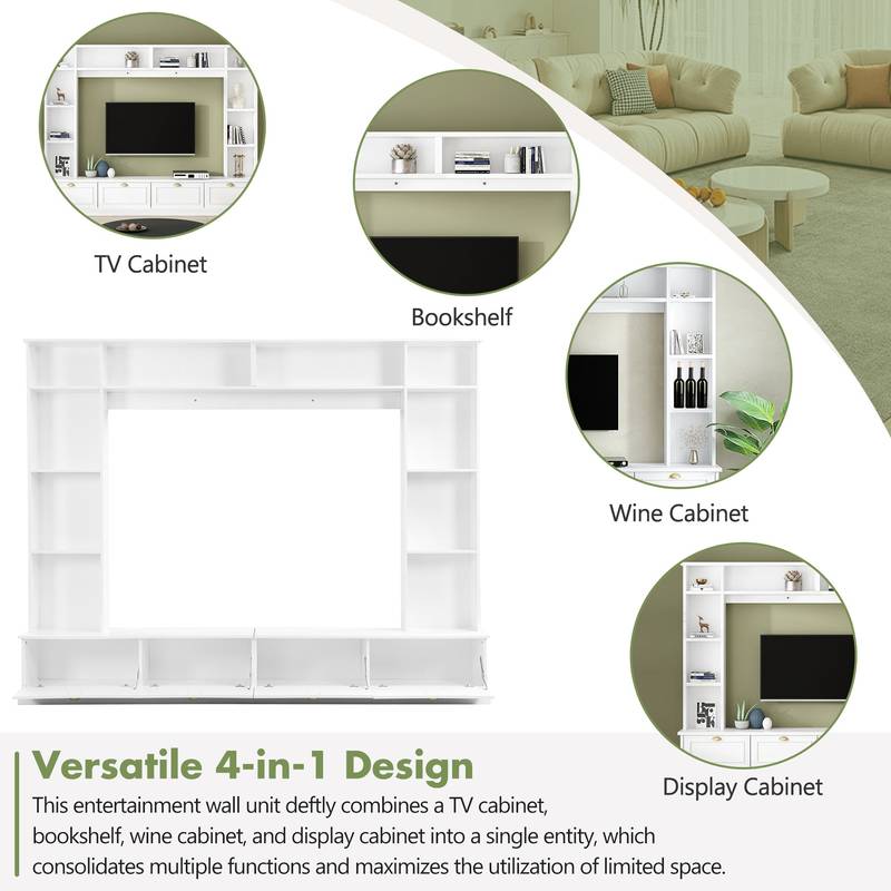 Sleek Modern Entertainment Center with Bookshelves