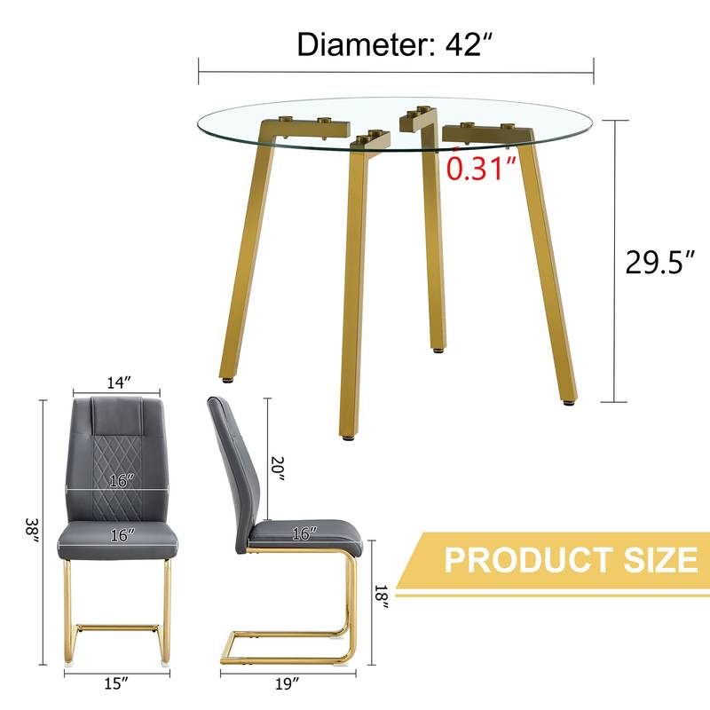 Chic Glass & Gray Dining Set