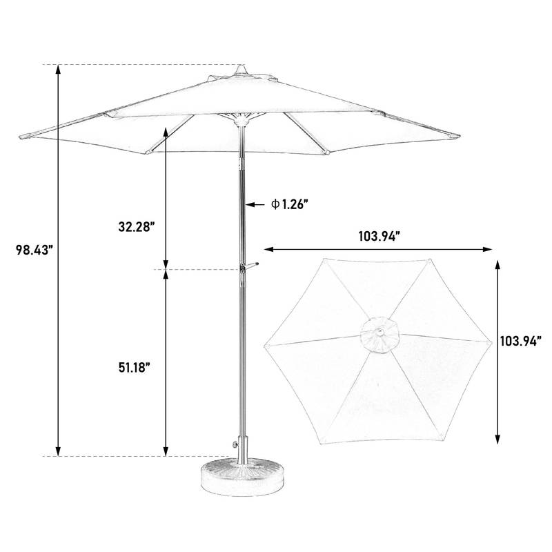 Easy Tilt Dark Green Patio Umbrella