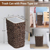 Chic Wicker Trash Can with Lid
