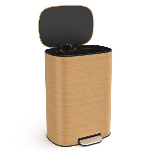 Soft Close Step Trash Can - Stainless Steel Elegance