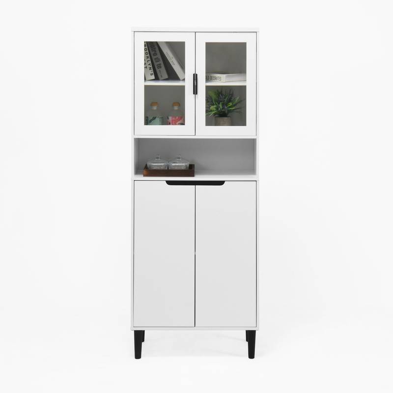 Elegant Glass-Front Storage Bookcase