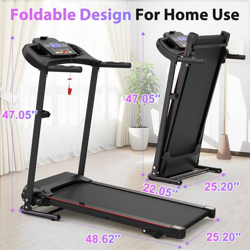 FitFold Treadmill: Your Indoor Running Buddy with Bluetooth and Heart Rate Monitor!