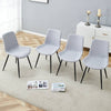 Cozy Linen-Cotton Dining Chair Set - Four Light Gray Beauties