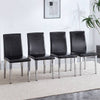 Sleek Black Backrest Chairs with Silver Legs - Modern Minimalist Chic!