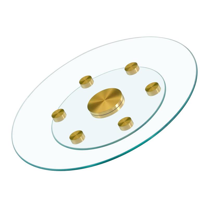 Gold Touch Rotating Glass Tray