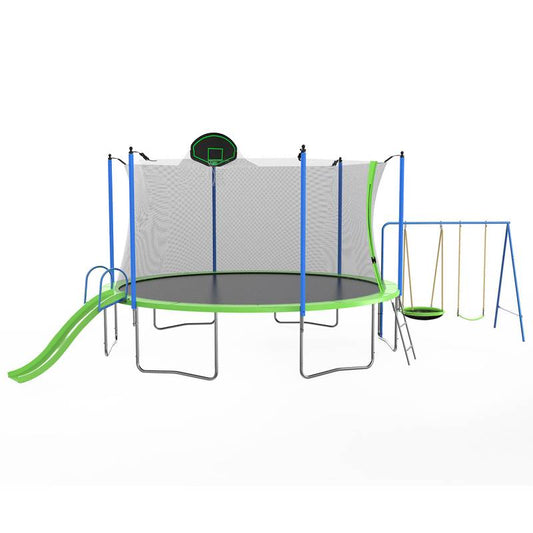 Bounce 'n' Play Trampoline Adventure with Slide and Swing