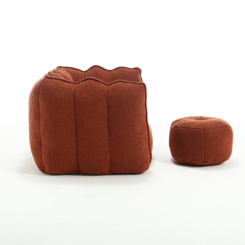 Cozy Foam Bean Bag Lounge Chair with Footstool