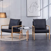 Chic Black Leather Accent Chair