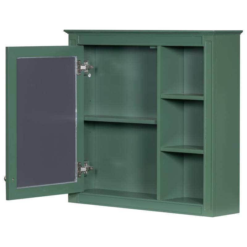 Sleek Mirror Medicine Cabinet with Open Shelves