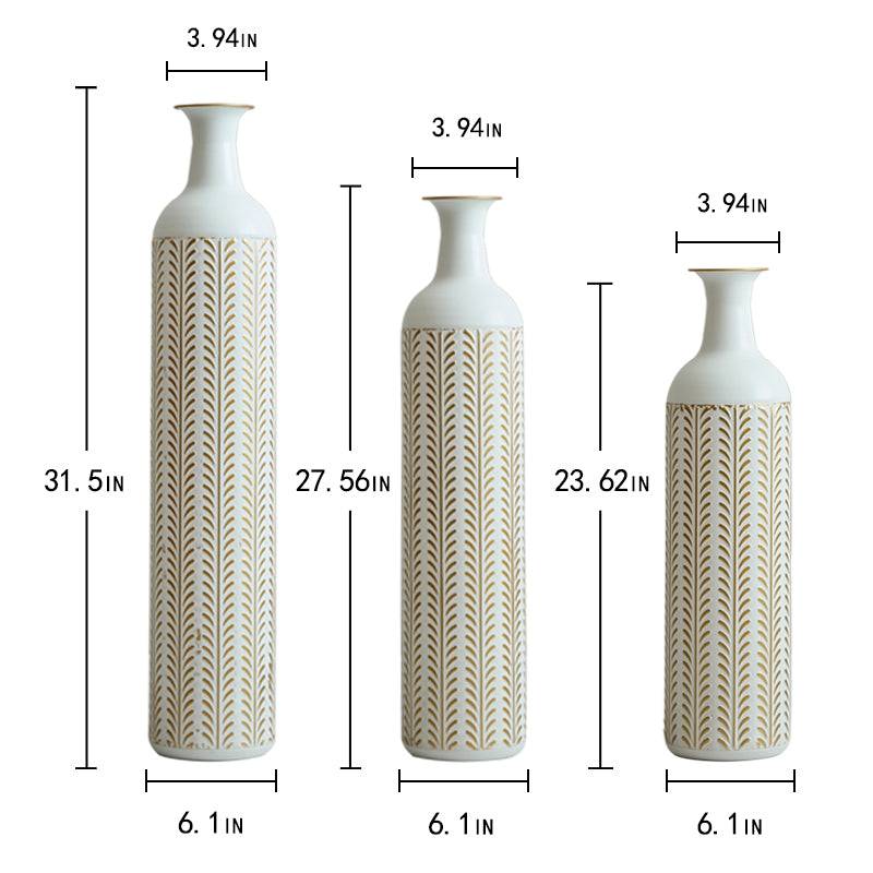 Chic White Metal Vase Set for Stunning Home Decor
