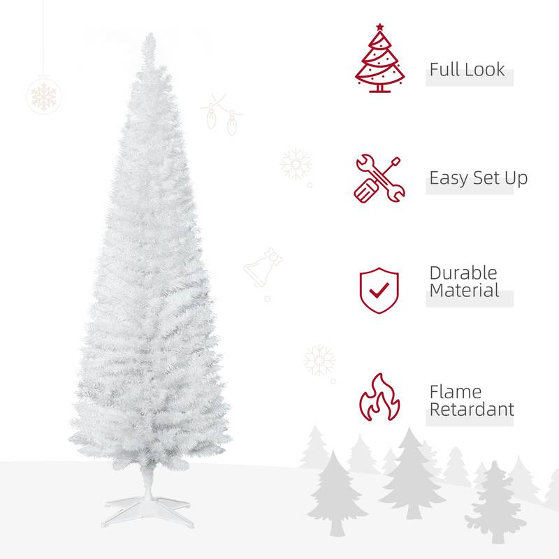 Slim White Pencil Christmas Tree