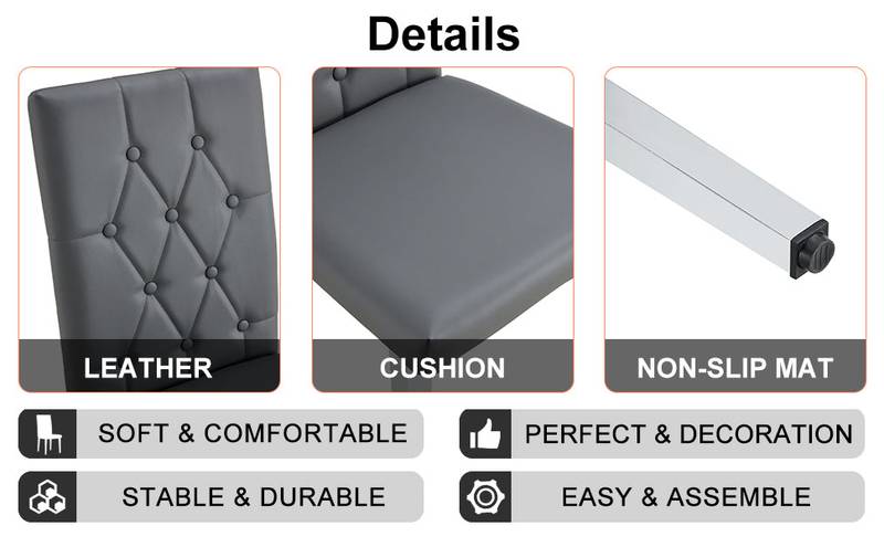 Stylish Gray Armless Dining Chairs Set