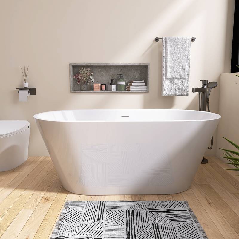 Luxurious Oval Soaking Tub with Modern Features
