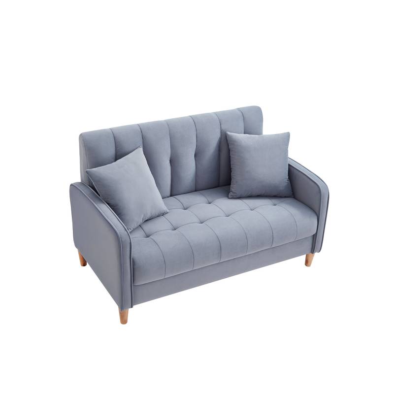 Chic Velvet Loveseat in Light Blue