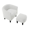Chic Corduroy Accent Chair with Matching Ottoman