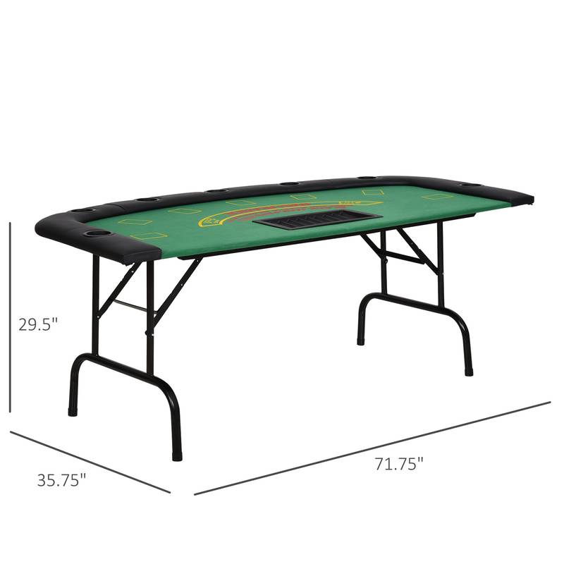 Green Felt Poker Table - Foldable Fun for Friends