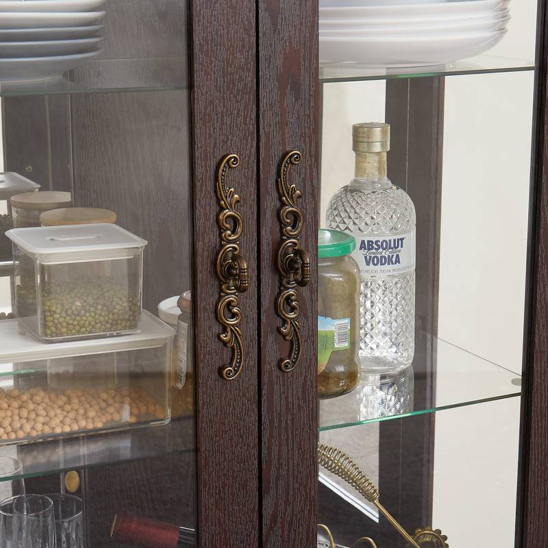 Radiant Cherry Display Cabinet with Adjustable Shelves