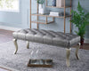 Chic Tufted Upholstered Bench with Nailhead Accent