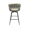 Chic Grey Swivel Bar Stools - Set of 2