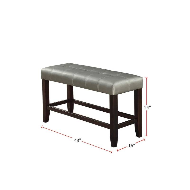 Chic Counter Height Dining Bench with Cozy Tufted Cushion