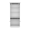 Chic White Bar Cabinet with Wine Rack & Storage Shelves