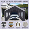 Sturdy Outdoor Carport Shelter – Portable Garage Tent in Grey