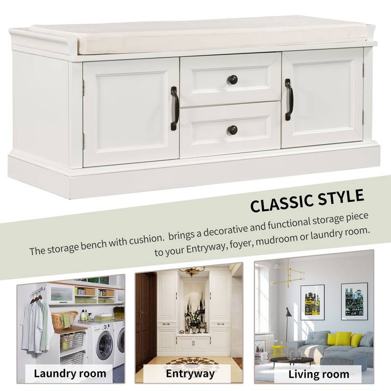 Cozy Storage Bench with Cushioned Seat