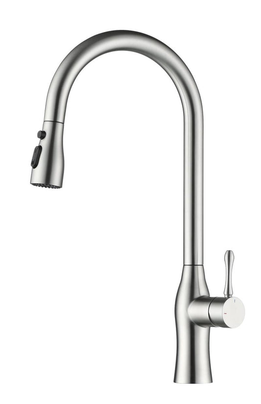 Sleek Brushed Nickel Pull-Down Kitchen Faucet