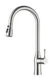 Sleek Brushed Nickel Pull-Down Kitchen Faucet