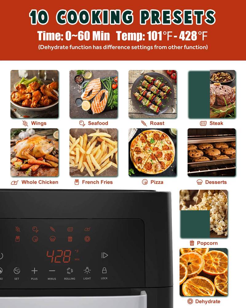 Smart Air Fryer Oven XL – Versatile Cooking with Touchscreen & Rotisserie