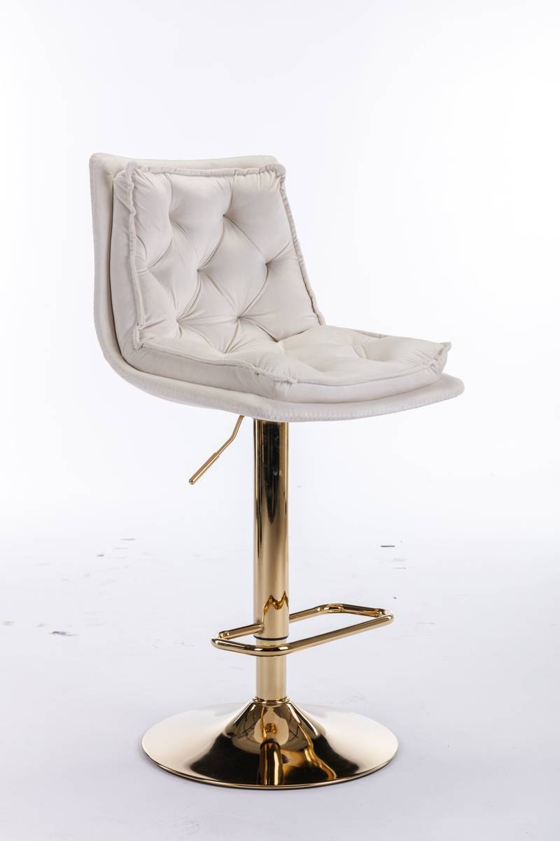 Velvet Swivel Bar Stools with Chrome Shine