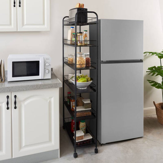 Rolling Slim Storage Cart with Baskets