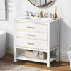 Navy Bliss Bathroom Vanity with Open Storage & Two Drawers